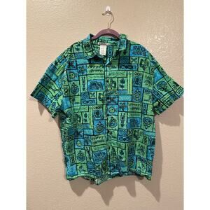 Disney Parks Trader Sam’s Tiki Bar Grog Grotto Hawaiian Camp Shirt L